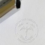 From the Library of Embosser, Personalized Book Embosser Stamp with Name, Dragon Theme Embossing Stamp