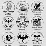 From the Library of Embosser, Personalized Book Embosser Stamp with Name, Dragon Theme Embossing Stamp