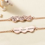 Bracciale personalizzato con incisione di 1-6 ritratti di animali domestici e nomi, delicato, per cani, gatti e mamme, regalo di compleanno e souvenir per le donne che amano gli animali.
