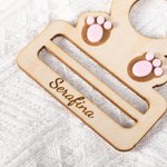 Personalized Cute Bow Bunny Wooden Easter Money Chocolate Holder Ornament with Engraved Name Holiday Basket Stuffers Birthday Gift for Kids