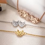 Bracciale personalizzato con incisione di 1-6 ritratti di animali domestici e nomi, delicato, per cani, gatti e mamme, regalo di compleanno e souvenir per le donne che amano gli animali.