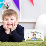 Boîte à biscuits en fer blanc personnalisée avec nom Accessoires de rangement pour la fête de Pâques Cadeau pour garçons filles