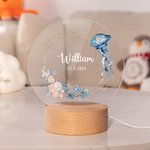 Personalisiertes Wal Seepferdchen Meerestiere LED-Nachtlicht mit Namen Holz-Basis Haus Dekoration Babyparty Geburtstag Geschenk für Jungen Mädchen