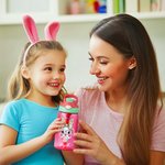 Personalisierte Cute Bow Bunny 475 ml Kind Wasserflasche mit Namen und Stroh Ostern Outdoor-Zubehör Geschenk für Jungen Mädchen
