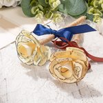 Penna floreale con rosa di carta rustica personalizzata in spago con nomi e nastro per libri degli ospiti decorazione matrimonio regalo per coppie