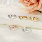 Personalized Cute Cat Dog Rabbit Line Drawing Animal Ring with Engraved Name Dainty Jewelry Birthday Anniversary Gift for Women