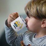 Personalisierte Ostern Cartoon Charakter Bagger 11oz Emaille Becher mit Namen Ostern Party Geschenk für Jungen Mädchen