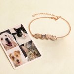 Bracciale personalizzato con incisione di 1-6 ritratti di animali domestici e nomi, delicato, per cani, gatti e mamme, regalo di compleanno e souvenir per le donne che amano gli animali.
