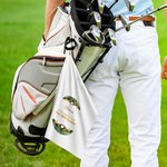 Personalized Golf Club Pattern Absorbent Waffle Golf Towel with Text and Hanging Clip Sports Accessories Birthday Gift for Golf Player Lover