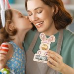 Personalized Cute Bow Bunny Wooden Easter Money Chocolate Holder Ornament with Engraved Name Holiday Basket Stuffers Birthday Gift for Kids