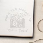 From the Library of Embosser, Personalized Book Embosser Stamp with Name, Dragon Theme Embossing Stamp
