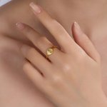 Personalized Cute Cat Dog Rabbit Line Drawing Animal Ring with Engraved Name Dainty Jewelry Birthday Anniversary Gift for Women