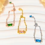 Personalizado Dainty Birthstone Cadena Ajustable Anillo con Tarjeta de Felicitación Cumpleaños Aniversario Regalo para Mujeres