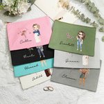 Personalised Cartoon Character Zodiac Birth Flower Portable Makeup Bag with Name Birthday Travel Accessories Gift for Women 1