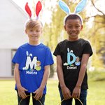 Oeuf de Pâques Personnalisé Oreilles de lapin Personnalisé 100% coton T-shirt enfant avec nom Cadeau de Pâques pour Garçons Filles
