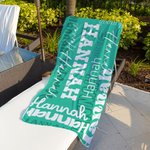 Personalisierte Multicolor Oversized Quick Dry Name Strandtuch Reisen Wesentliche Geburtstag Geschenk für Familie Freund