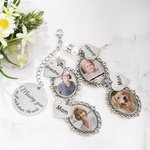 Henkilökohtainen Lace Oval Photo Bouquet Charm sydämen kaiverrettu riipus Memorial häät lahja morsian