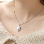 Collar de medallón ovalado personalizado con 2 fotos y texto grabado regalo de joyería para mujeres en el Día de la Madre o cumpleaños