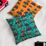 Housse de Coussin Personnalisée avec Nom Style Nuage de Mots et de Camion Décoration de Maison Cadeau Anniversaire pour Famiile Enfants