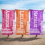 Personalisierte Multicolor Oversized Quick Dry Name Strandtuch Reisen Wesentliche Geburtstag Geschenk für Familie Freund