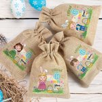 Personalized Official Egg Hunter Cartoon Character Drawstring Burlap Treat Bag with Name Easter Party Favor Gift for Boys Girls