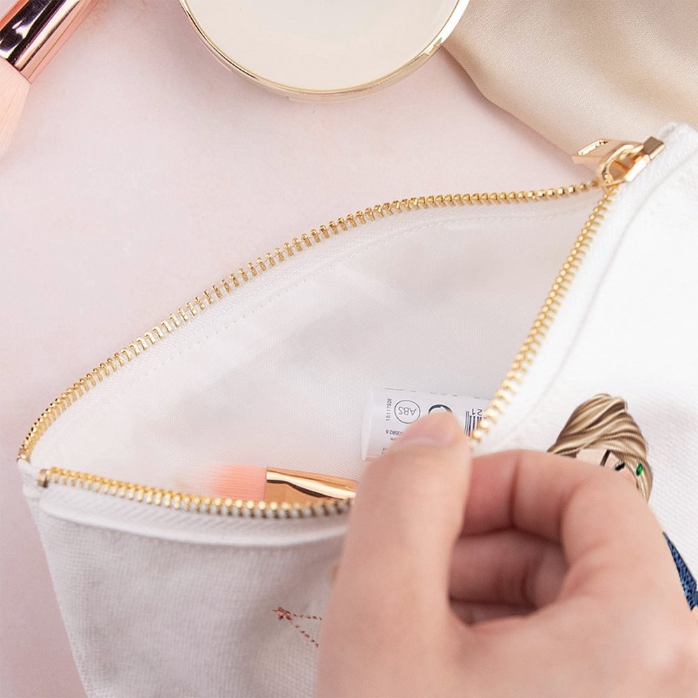 Personalised Cartoon Character Zodiac Birth Flower Portable Makeup Bag with Name Birthday Travel Accessories Gift for Women 6