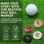 Personalisierte Monogramm magnetische Leder Golf Ball Marker mit Initiale und Name Satz von 2 Golf Zubehör Geburtstag Sport Geschenk für Golfspieler