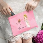 Personalised Cartoon Character Zodiac Birth Flower Portable Makeup Bag with Name Birthday Travel Accessories Gift for Women 3