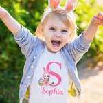 Personalisierte Cartoon-Charakter Hase Kostüm Eier erste 100% Baumwolle T-Shirt mit Namen Ostern Geburtstag Geschenk für Jungen Mädchen