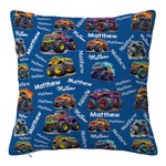 Housse de Coussin Personnalisée avec Nom Style Nuage de Mots et de Camion Décoration de Maison Cadeau Anniversaire pour Famiile Enfants