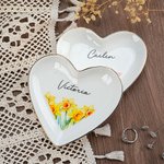 Cadeau de naissance en céramique en forme de coeur avec nom, anniversaire, mariage, décoration d'intérieur pour femmes, demoiselles d'honneur, etc.