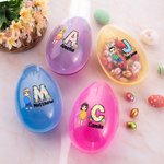 Personalisiertes Niedliches Cartoon Junge Mädchen Initiale Osterei mit Namen Ostern Party Geschenk für Kinder Jungen Mädchen