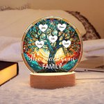 Gepersonaliseerd LED-nachtlampje in glas-in-loodstijl met 2-16 hartnamen en houten voet Home Decor Verjaardag Moederdagcadeau voor familie