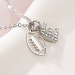 Personalizado Dainty Fútbol Béisbol Baloncesto Colgante Collar con Circón Inicial Día del Juego Accesorios Cumpleaños Equipo de regalo para los amantes de los deportes de pelota