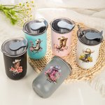 Gobelet 300 ml Personnalisé avec Fleur de Naissance et Nom Style de Chapeau Western Cowgirl Boots Cadeau Fête de Mariage Anniversaire pour Femme