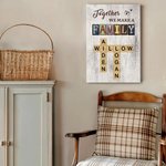 Poster de mots croisés personnalisé sans cadre Peinture encadrée avec nom Cadeau de pendaison de crémaillère pour les membres de la famille