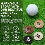 Personalisierte Golfschläger Monogramm Leder magnetische Golf Ball Marker mit Initiale und Name Club Geburtstag Vatertag Geschenk für Golfspieler Liebhaber