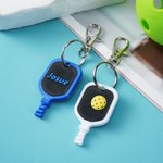 Personalized 3D Printed Pickleball Paddle Ball Keychain with Name Sports Theme Bag Charm Birthday Gift for Pickleball Lovers