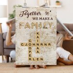 Poster de mots croisés personnalisé sans cadre Peinture encadrée avec nom Cadeau de pendaison de crémaillère pour les membres de la famille