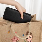 Sac en toile de jute personnalisé avec nom Graduate Horoscope Birth Flower Graduation Birthday Gift for Women