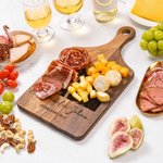 Gepersonaliseerd Gegraveerd Foto Tekst Datum Houten Bamboe Omkeerbare Kaas Charcuterie Snijplank met Handvat Huiswarming Jubileum Cadeau voor Familie