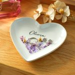 Cadeau de naissance en céramique en forme de coeur avec nom, anniversaire, mariage, décoration d'intérieur pour femmes, demoiselles d'honneur, etc.