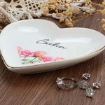 Cadeau de naissance en céramique en forme de coeur avec nom, anniversaire, mariage, décoration d'intérieur pour femmes, demoiselles d'honneur, etc.