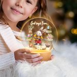 Spersonalizowana lampka nocna LED z drewnianą podstawą do dekoracji pokoju dziecięcego Urodzinowy prezent wielkanocny dla dzieci 6