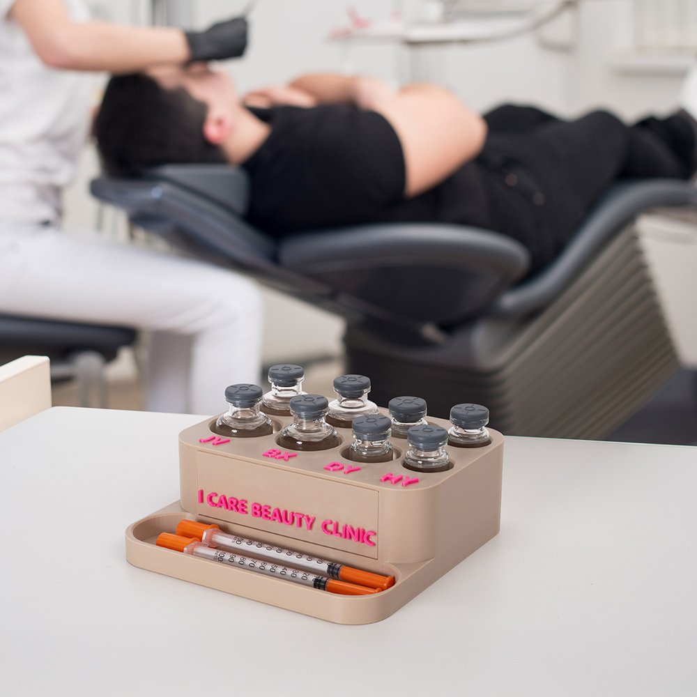 Henkilökohtainen monivärinen 3D-tulostettu teksti Vial haltija 8 Slots ja ruisku lokero arvostus uusi työ lahja esteetikko sairaanhoitaja Medical Staff 3