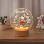 Spersonalizowana lampka nocna LED z drewnianą podstawą do dekoracji pokoju dziecięcego Urodzinowy prezent wielkanocny dla dzieci 1