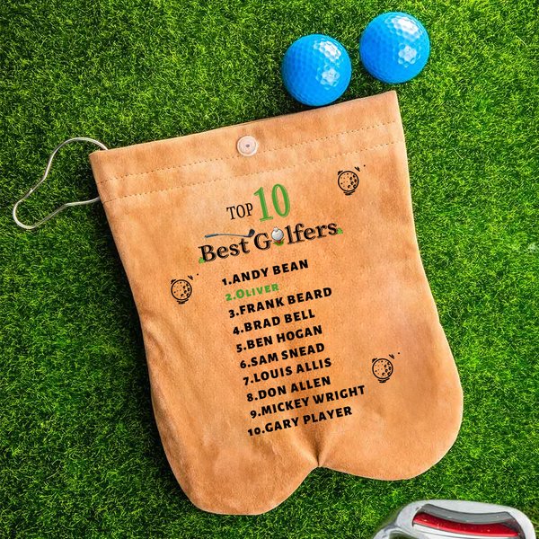 Gepersonaliseerde Grappige Top 10 Golfers Golfbalzak met Naam en Klem Sportaccessoires Verjaardagscadeau voor Golfliefhebber Echtgenoot Vader