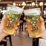 Personalised Lucky Shamrock Highland Cow 16oz Beer Glass with Name and Text Happy St. Patrick's Day Home Kitchen Accessories Gift for Family