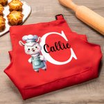 Grembiule e cappello da chef personalizzati con nome e 36 animali carini, taglia regolabile - Regalo di compleanno per bambini