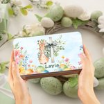 Personalisierte bunte Blumen Ostereier Peter Rabbit Lebensmittelqualität Keksdose mit Namen Ostern Party Lagerung Zubehör Geschenk für Jungen Mädchen